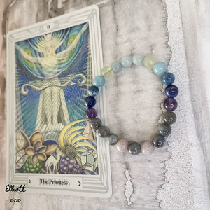 Crystal Bead Bracelet – Thoth Tarot Card- The Priestess