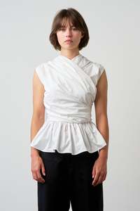 Permanent: Wrap Bodice Deux Top in White