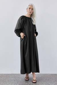 Bloom High-Neck Maxi Dress in Black