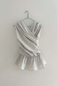 Last Ones: Wrap Bodice Deux Top in Silver