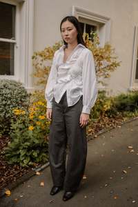 (Remnants) Barrel Leg Trouser in Charcoal