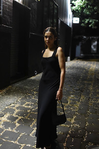 Sale 25: Sale - Sculpted Slip Dress in Black