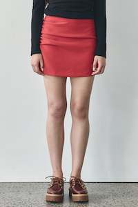 Samples And Archive Sale 26: (Sale) Ruched Mini Skirt in Rouge