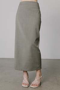 Straight Suit Skirt in Greige