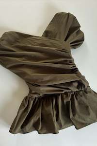 Wrap Bodice Deux Top in Khaki