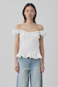 Last Ones: Scrunch Top in White