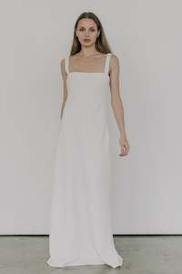 Sculpted Deux Long Slip Dress in Ivory
