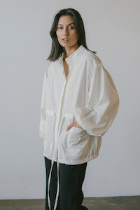 Outerwear: Drawstring Jacket in Ivory