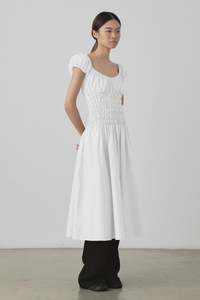 Permanent: Scrunch Dress in White