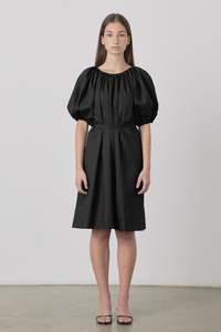 Permanent: Bloom SS Midi Dress in Black
