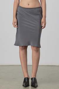 Permanent: Slip Midi Picot Skirt in Fossil