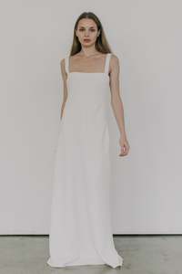 Samples And Archive Sale 26: (Sale) Sculpted Long Slip Dress in Ivory