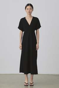 Permanent: Kimono Bias-Cut Dress in Black