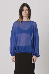 Relaxed Bloom Blouse in Cobalt
