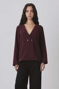 Permanent: Ease Overshirt in Burgundy