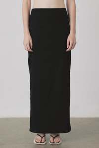 Band Long Skirt in Black