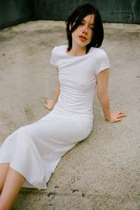 Permanent: SS Tee Dress in White