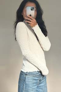 Essential LS Top in Crushed White