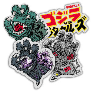 stickers: Santa Cruz X Godzilla Sticker Pack (4 pack)