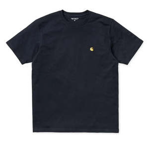 Carhartt: Carhartt S/S Chase T-Shirt - Dark Navy / Gold