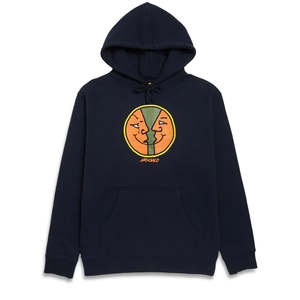 Krooked: Krooked Moonsmile Round Hoodie Navy