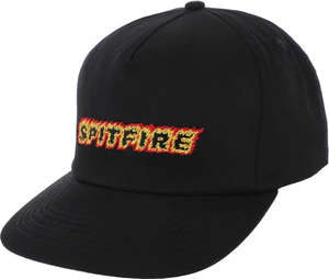 Spitfire: Spitfire Flames Script Snapback Hat Black