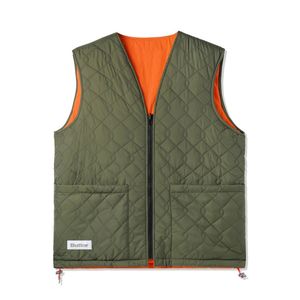 Butter Goods Chainlink Reversible Puffer Vest Army/Orange