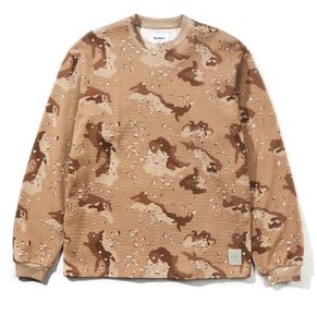 T Shirts: Butter Goods Waffle Long Sleeve T-Shirt Desert Camo