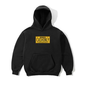 Cash Only License Plate Pullover Hood Black