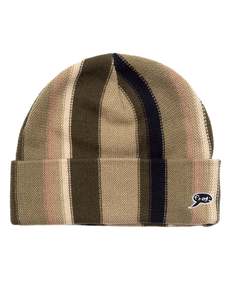 Frog Skateboards: Frog Skateboards Vertical Stripe Beanie sage/brown