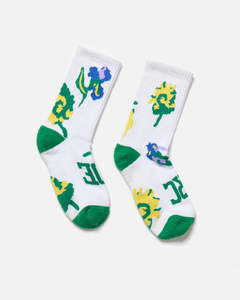 Arcade: Arcade Single Flower Socks White