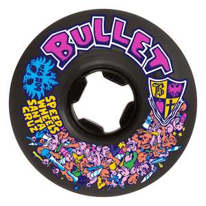Skateboard Wheels: Slime Balls  Bullet Riot Vomits Wheels Black 60mm / 97a