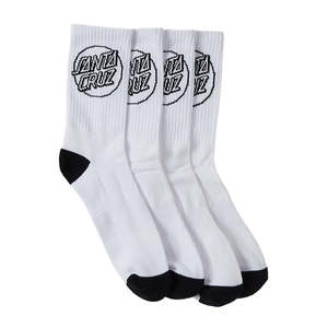 Santa Cruz Logo Socks 4pk White/Black