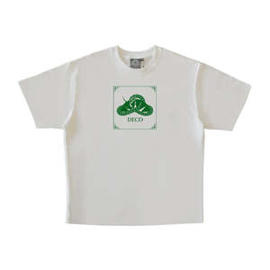 Deco Boxed Snake Logo Tee White
