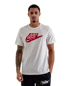 T Shirts: Nike Just Do It T-Shirt Cream/Red