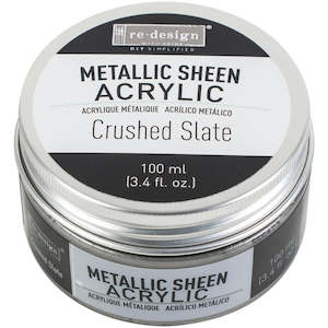 Prima Marketing - Re-Design Metallic Sheen Acrylic Paint - Crushed Slate