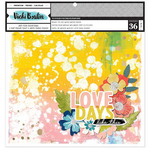 Paper Pads Packs American Crafts: Vicki Boutin - Print Shop - 12x12 Mixed Media Backgrounds Paper Pad
