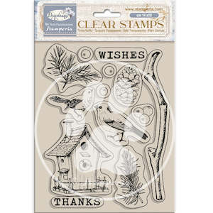 Stamps Stamperia: Stamperia - Create Happiness Dewdrops - "Nest Bird" Acrylic Stamp 14x18cm