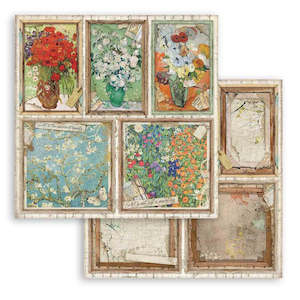 Patterned Paper 12x12 Stamperia: Stamperia - Atelier des Arts - 12x12 Paper "Cards"
