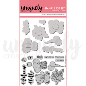 Dies Embossing Folders Uniquely Creative: Uniquely Creative - Hello Darling - Stamp & Die Set