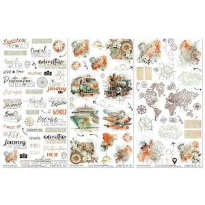 Rubons 49 And Market: 49 and Market - Wanderlust Explorer - 6x12 Blendable Rub-ons