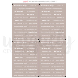 Uniquely Creative: Uniquely Creative - Dear Diary - A4 Mini Cut-A-Part Sheet