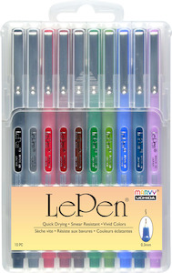 Pens Markers Pastels Marvy Uchida: Marvy - LePen -Set - Dark (10pk)