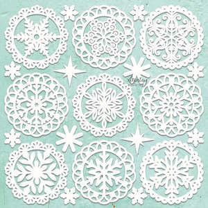 Chipboard Mintay: Mintay Chippies - Winter Doilies
