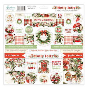 Mintay - Holly Jolly - 12x12 Chipboard Ephemera Sheet