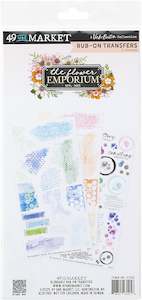 Rubons 49 And Market: 49 and Market - The Flower Emporium - 6x12 Blendable Rub-ons