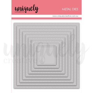Dies Embossing Folders Uniquely Creative: Uniquely Creative - Stitched Nesting Square Die Set (9pc)
