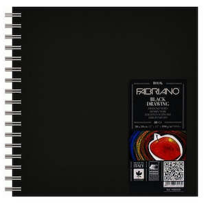 Fabriano: Fabriano - Black Drawing Book 190 gsm - Square (30x30cm)