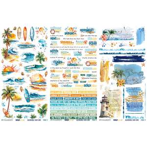 Rubons 49 And Market: 49 and Market - Beach Vibes - 6x12 Rub-on Transfer Set