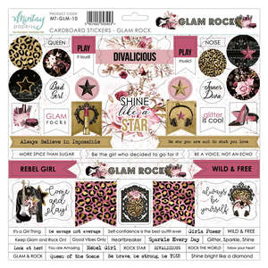 Chipboard Mintay: Mintay - Glam Rock - 12x12 Cardboard Stickers